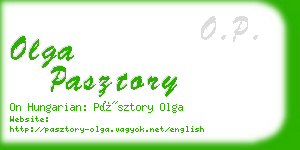 olga pasztory business card